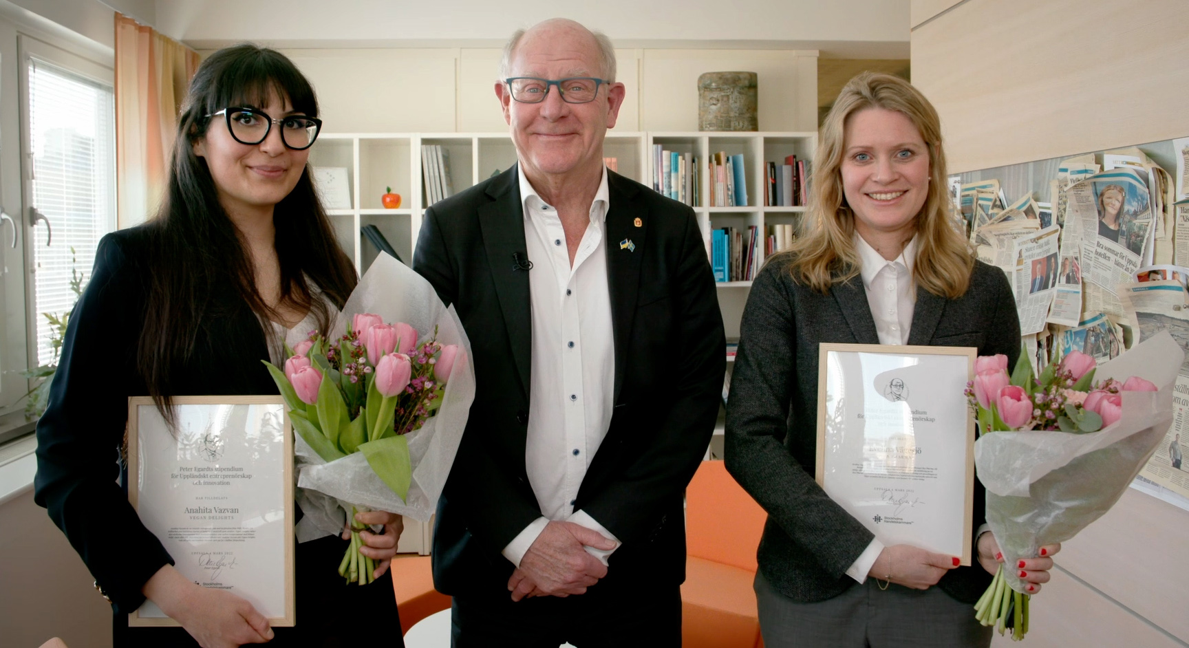 Peter Egardts stipendium tilldelas 2022 Evelina Vågesjö, grundare och vd för Ilya Pharma, och Anahita Vazvan, grundare och vd för Vegan Delights.