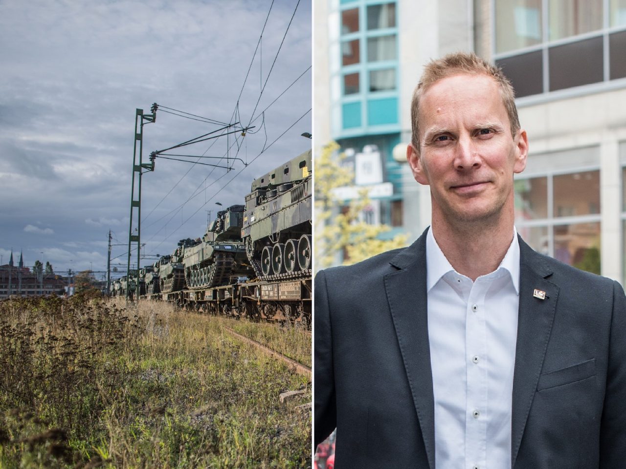 Bild från Försvarsmakten och på Tomas Stavbom kopplad till Stockholms Handelskammares rapport om Uppsala läns roll i Sveriges totalförsvar och Nato.