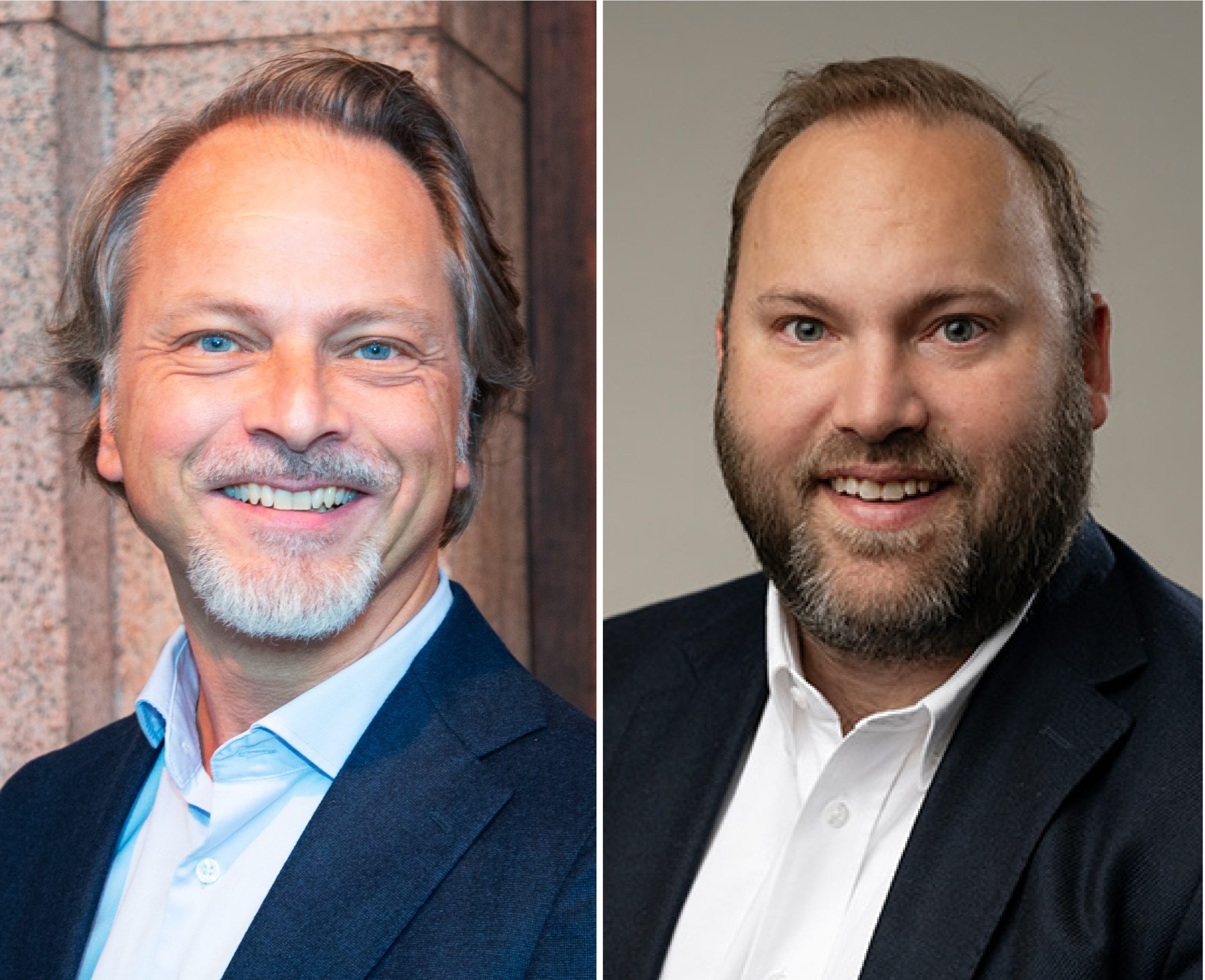 Porträtt av Philippe Gandet och Fredrik Lindgren, nominerade till styrelsen i Stockholms Handelskammare inför årsmötet 2026 i Stockholm.